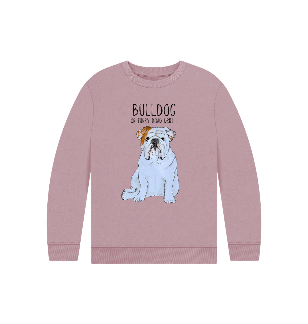 Furry Road Cool: Bulldog Power Kid’s Sweatshirt for Playtime Warriors!