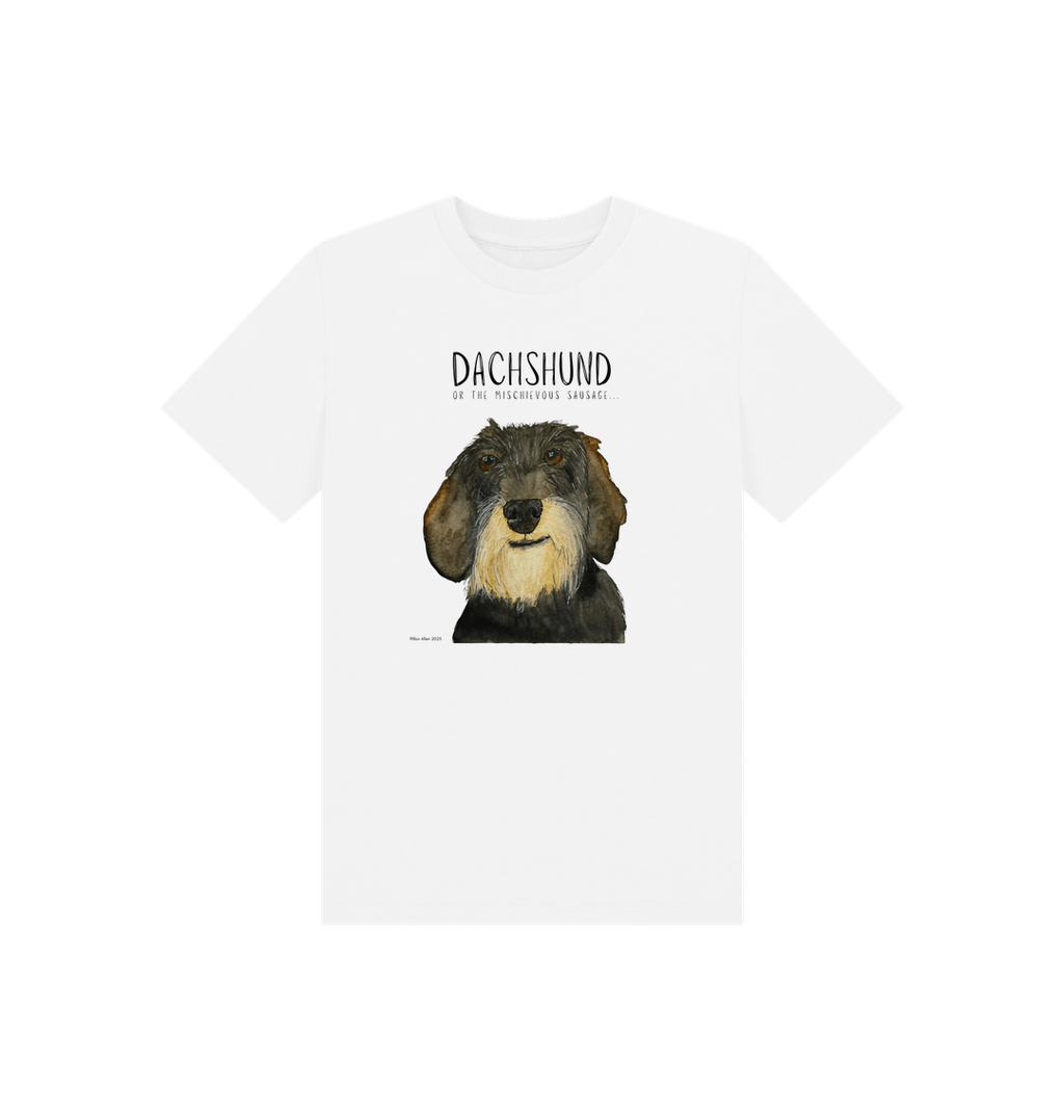 Mischievous Wire Haired Hot Dog Kids' T-Shirt – Small Pup, Big Attitude!