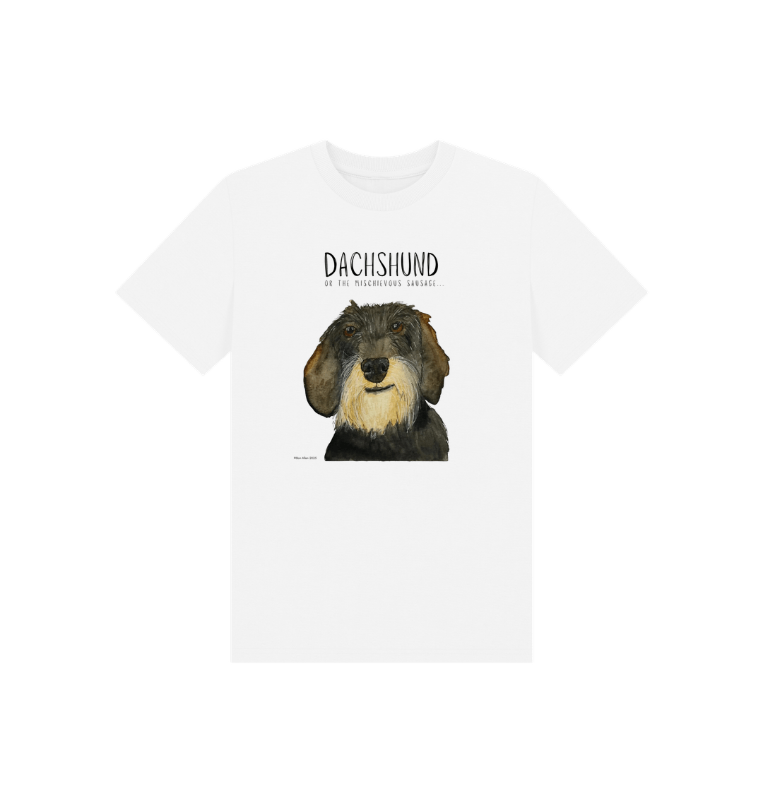 Mischievous Wire Haired Hot Dog Kids' T-Shirt – Small Pup, Big Attitude!