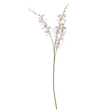 Lifelike lilac faux orchid spray with lavender blooms, premium plastic, 95cm tall, perfect for home decor by Sostter at brixbailey.com