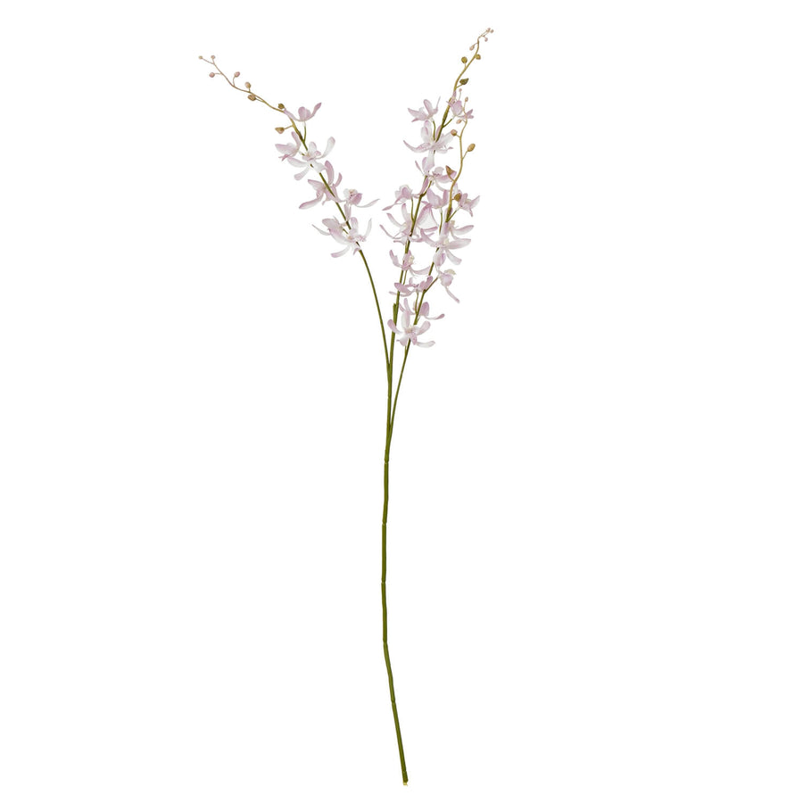 Lifelike lilac faux orchid spray with lavender blooms, premium plastic, 95cm tall, perfect for home decor by Sostter at brixbailey.com