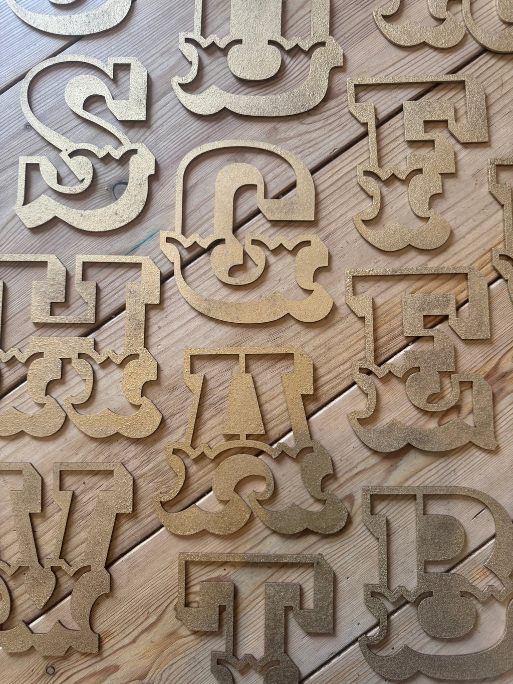 A-Z Rustic 5" or 12" Gold Metal Carnival Letters.