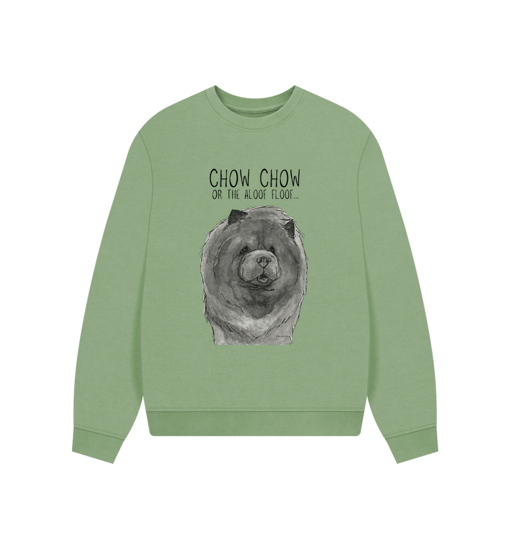 Stay Cozy in the Blue Chow Chow Women’s Oversized Sweatshirt – Featuring The Aloof Floof!