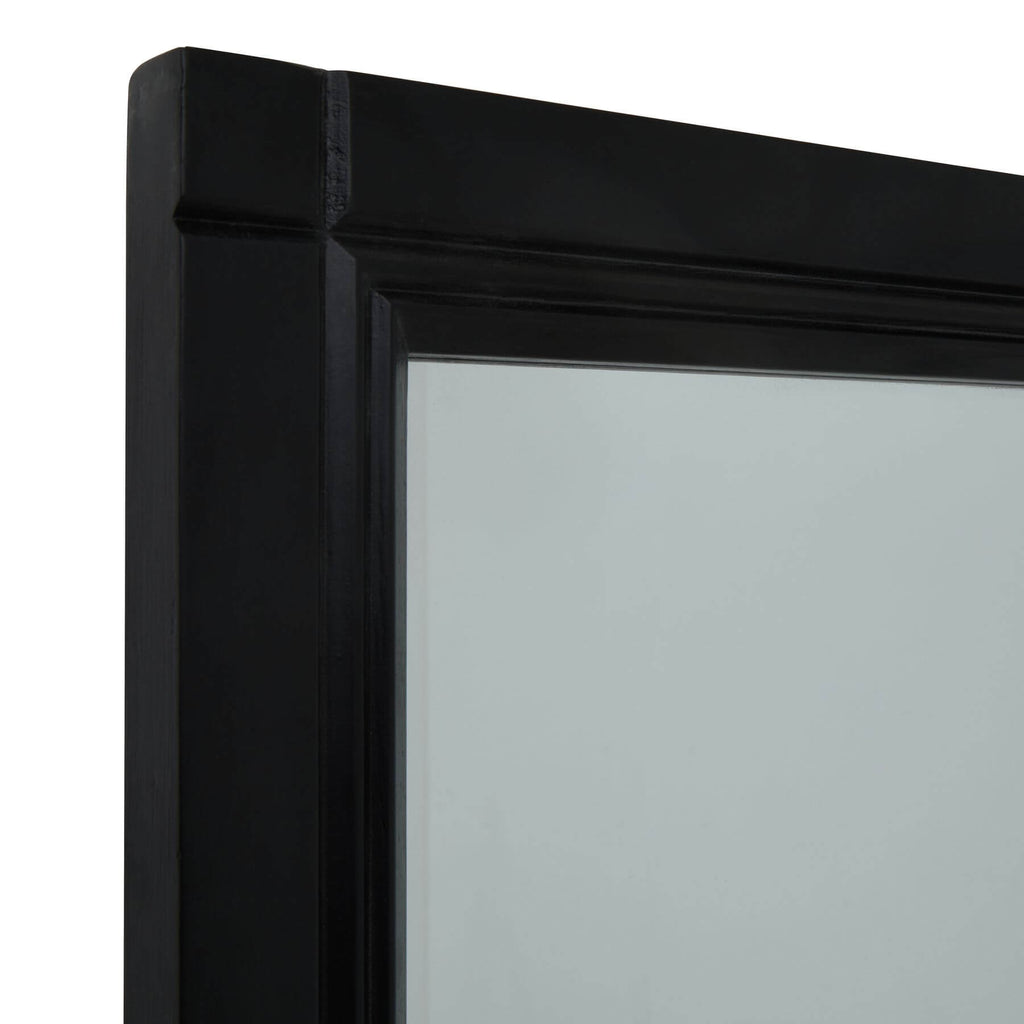 Oversized Georgian-style window mirror with deep ebony wood frame and grid detailing, enhancing light and space by Sostter at brixbailey.com