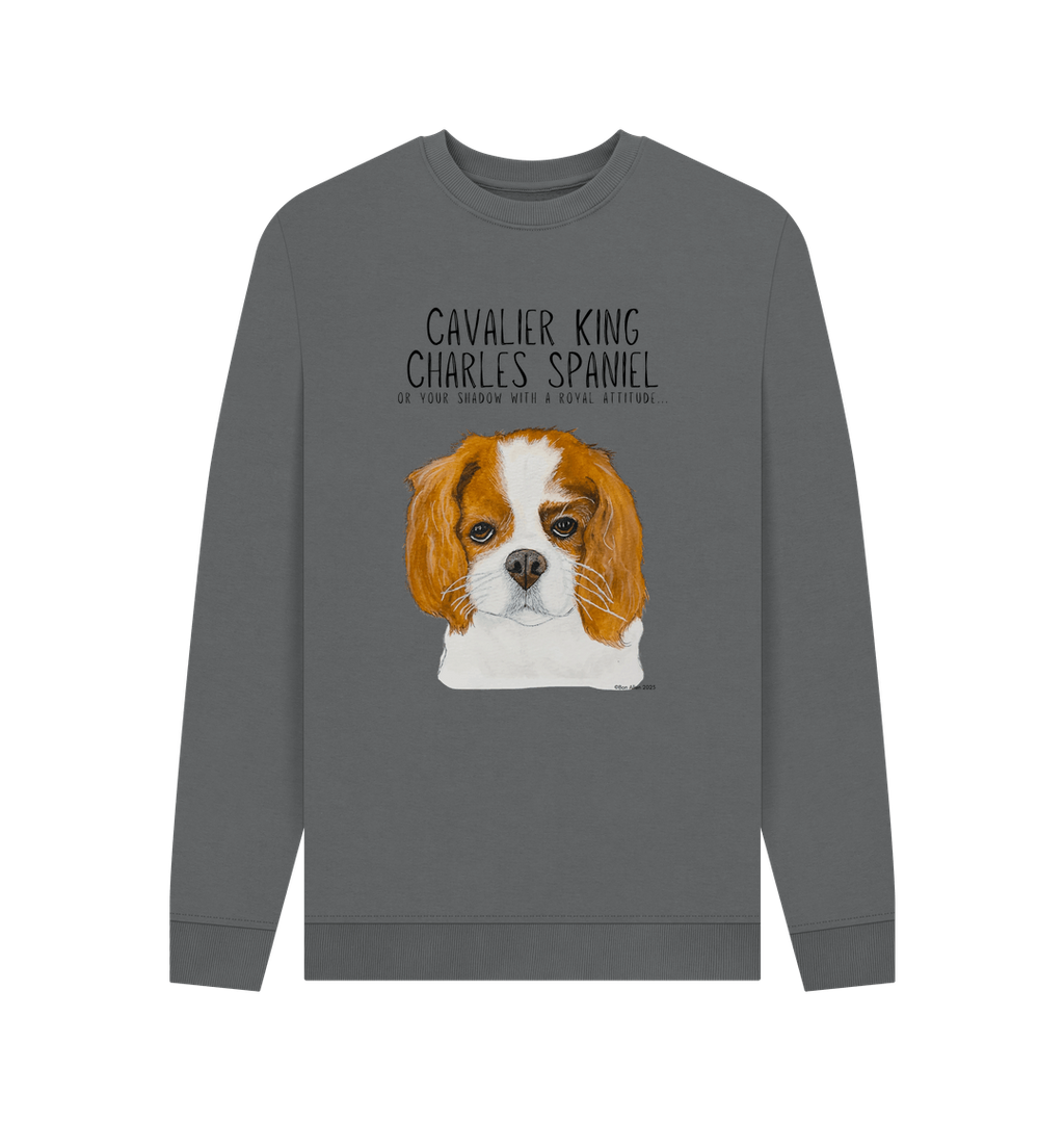 Shadow of a King: Eco-Luxe Men’s Sweatshirt with Cavalier Royal Flair