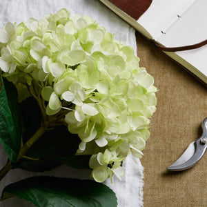 Lifelike oversized green hydrangea arrangement with hand-painted petals, perfect for home decor  by sostter at brixbailey.com
