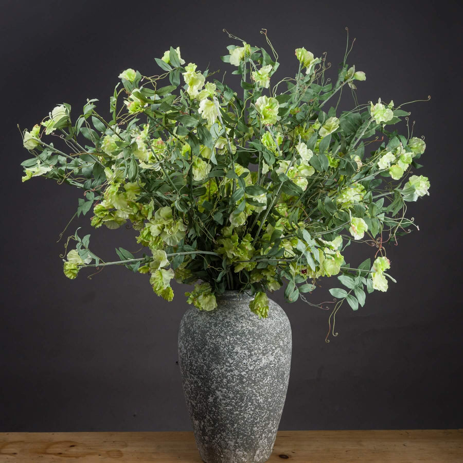 Lifelike artificial sweet pea trail with soft pastel blooms, 113cm long, for wedding decor or home arrangements  by Sostter at brixbailey.com