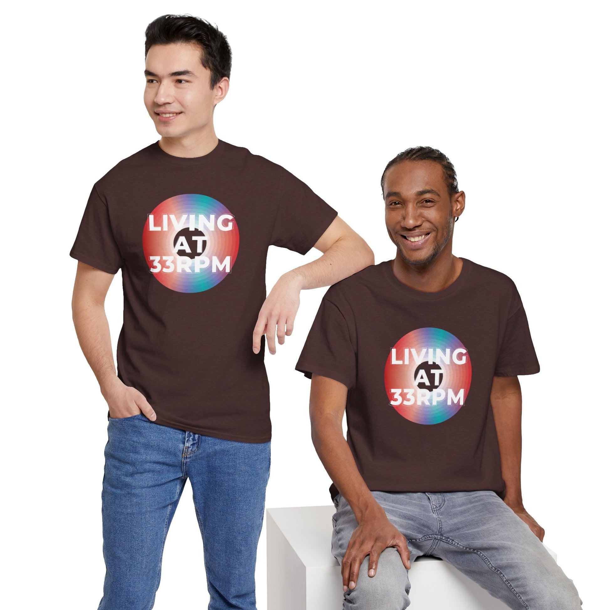 Living at 33rpm Men's Vinyl T-Shirt