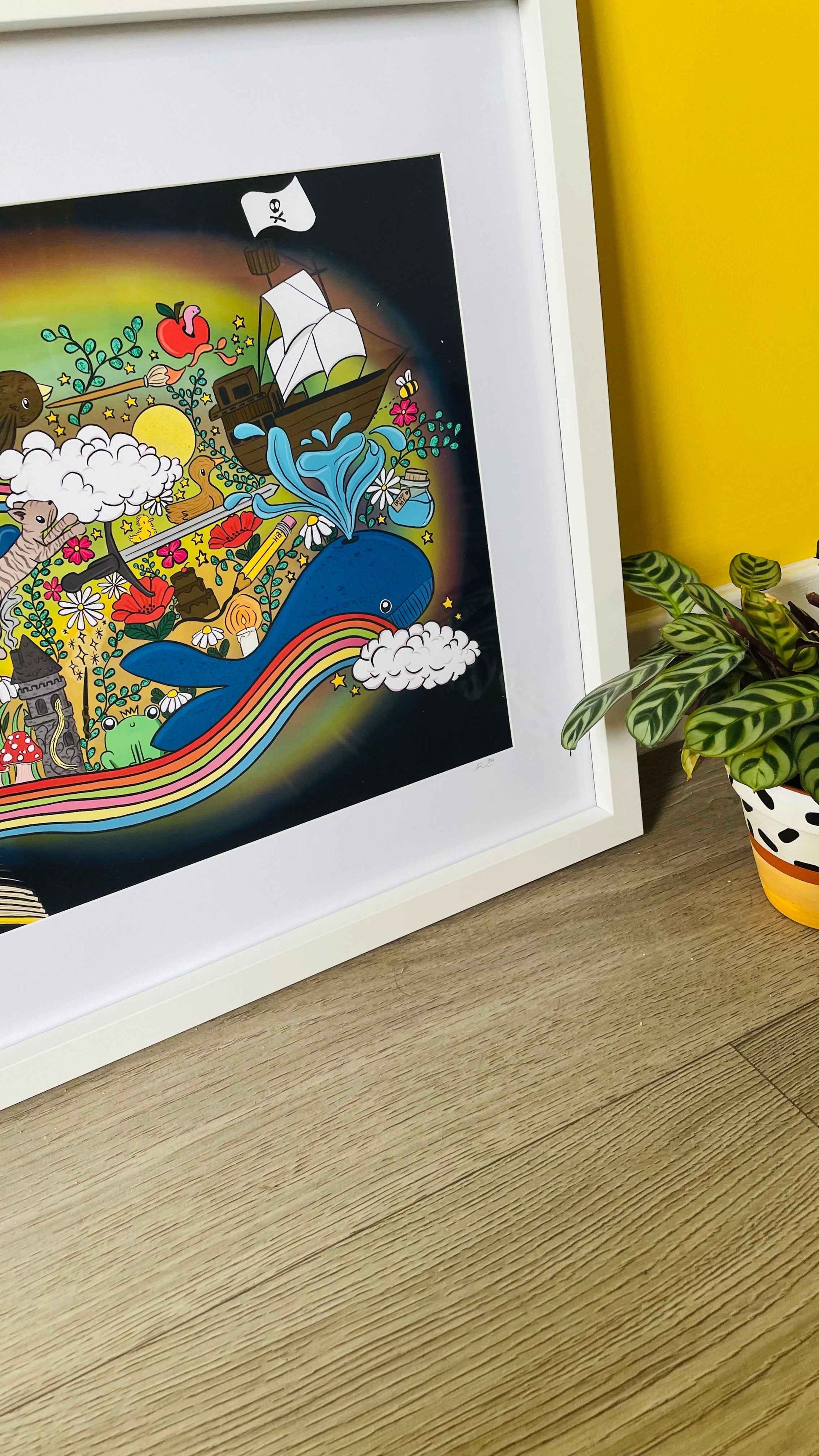 A World In A Book Original Art Print