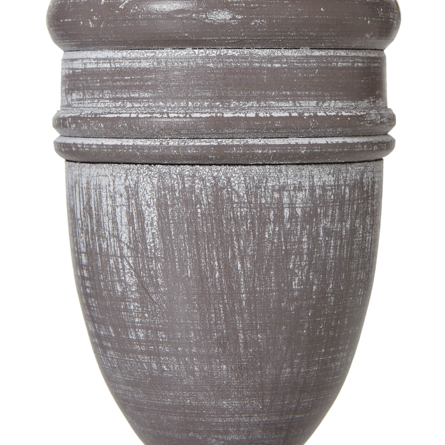 Distressed white wood Metis Urn Table Lamp with neutral linen shade, rustic farmhouse decor by Sostter at brixbailey.com