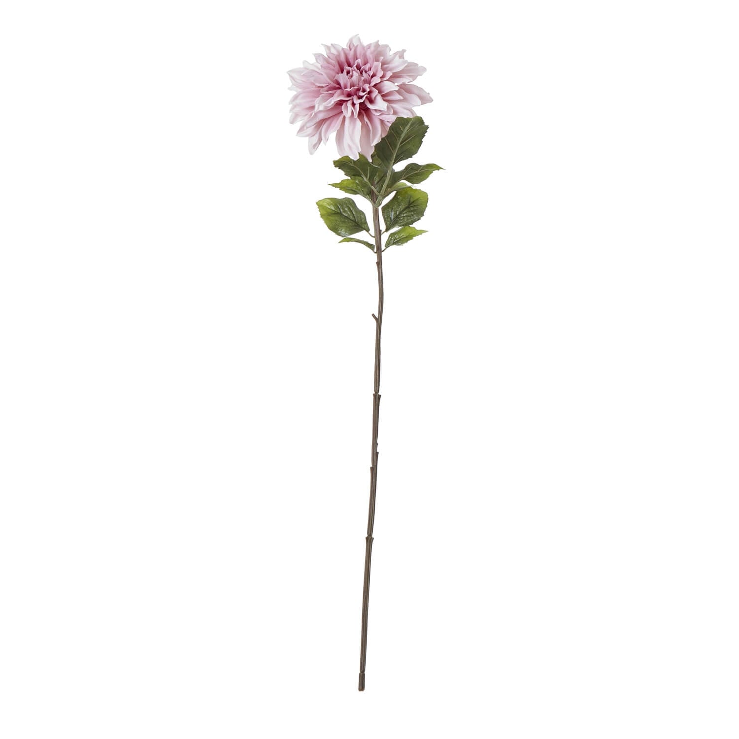 Lifelike pink dahlia artificial flower with green foliage, 54cm tall, perfect for home decor or weddings by Sostter at brixbailey.com