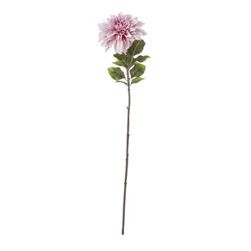 Lifelike pink dahlia artificial flower with green foliage, 54cm tall, perfect for home decor or weddings by Sostter at brixbailey.com