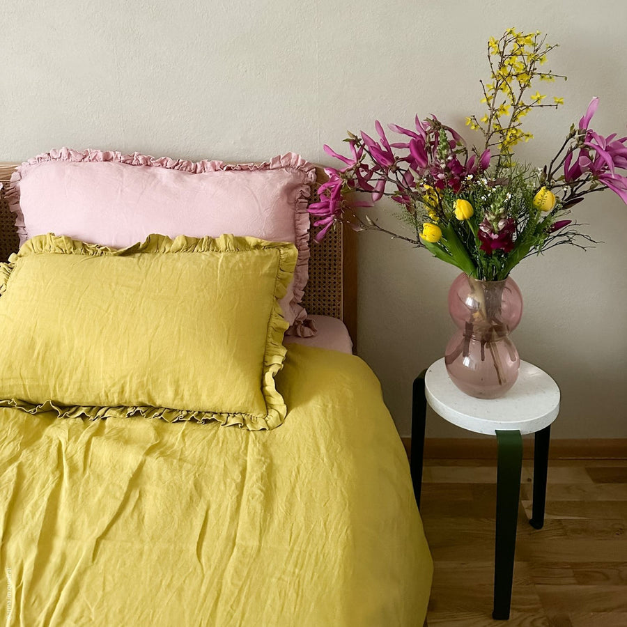 Romantic Frill Linen Pillowcase – Handcrafted & Breathable by Linen Tales at www.brixbailey.com