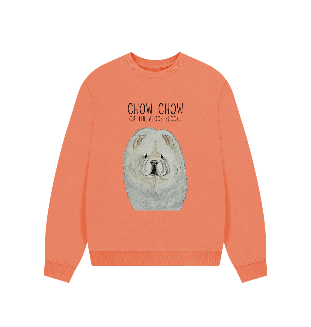 Snuggle Up in Style with the Cream Chow Chow Women's Oversized Sweatshirt – Aloof Floof Approved!
