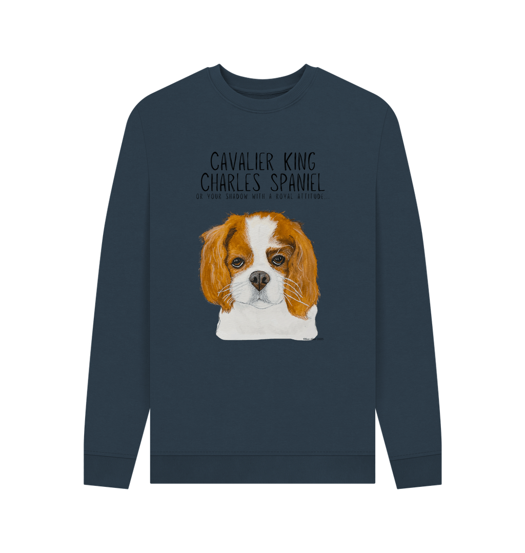 Shadow of a King: Eco-Luxe Men’s Sweatshirt with Cavalier Royal Flair