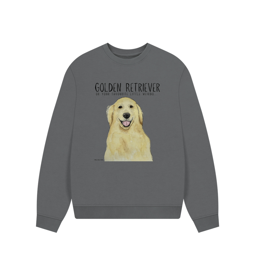 Golden Retriever Vibes: Sustainable Women's Oversized Sweatshirt