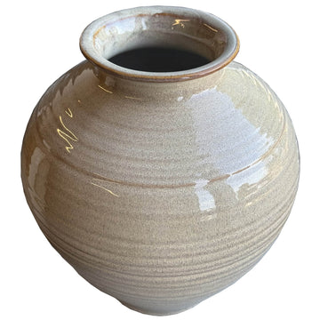 Handcrafted ceramic art bowl in warm earthy brown, organic brindled texture, 27cm tall, modern centerpiece for home decor. by Sostter at brixbailey.com