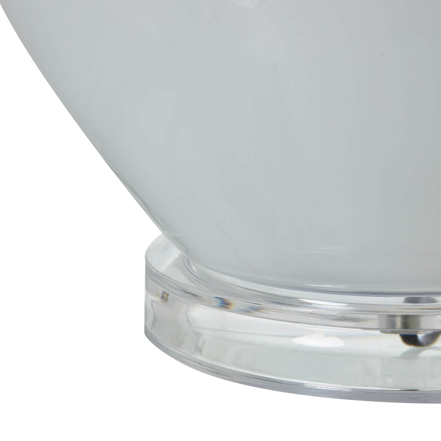 Grey Shadows table lamp with smoky ombre glass base and neutral linen shade, 67cm tall, contemporary lighting for modern interiors by Sostter at brixbailey.com