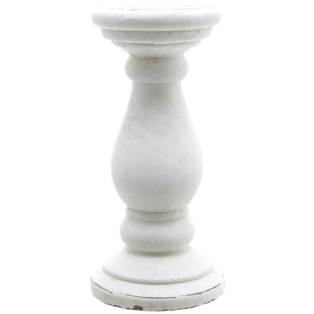 Minimalist white ceramic candle holder with clean lines and matte finish for modern decor by RoomLondon at brixbailey.com