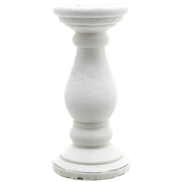 Minimalist white ceramic candle holder with clean lines and matte finish for modern decor by Sostter at brixbailey.com