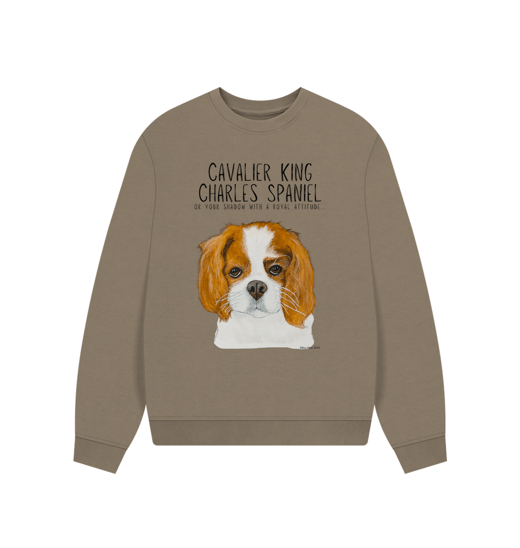 Oversized & Overruled: Eco-Luxe Sweatshirt with Cavalier Queen Energy