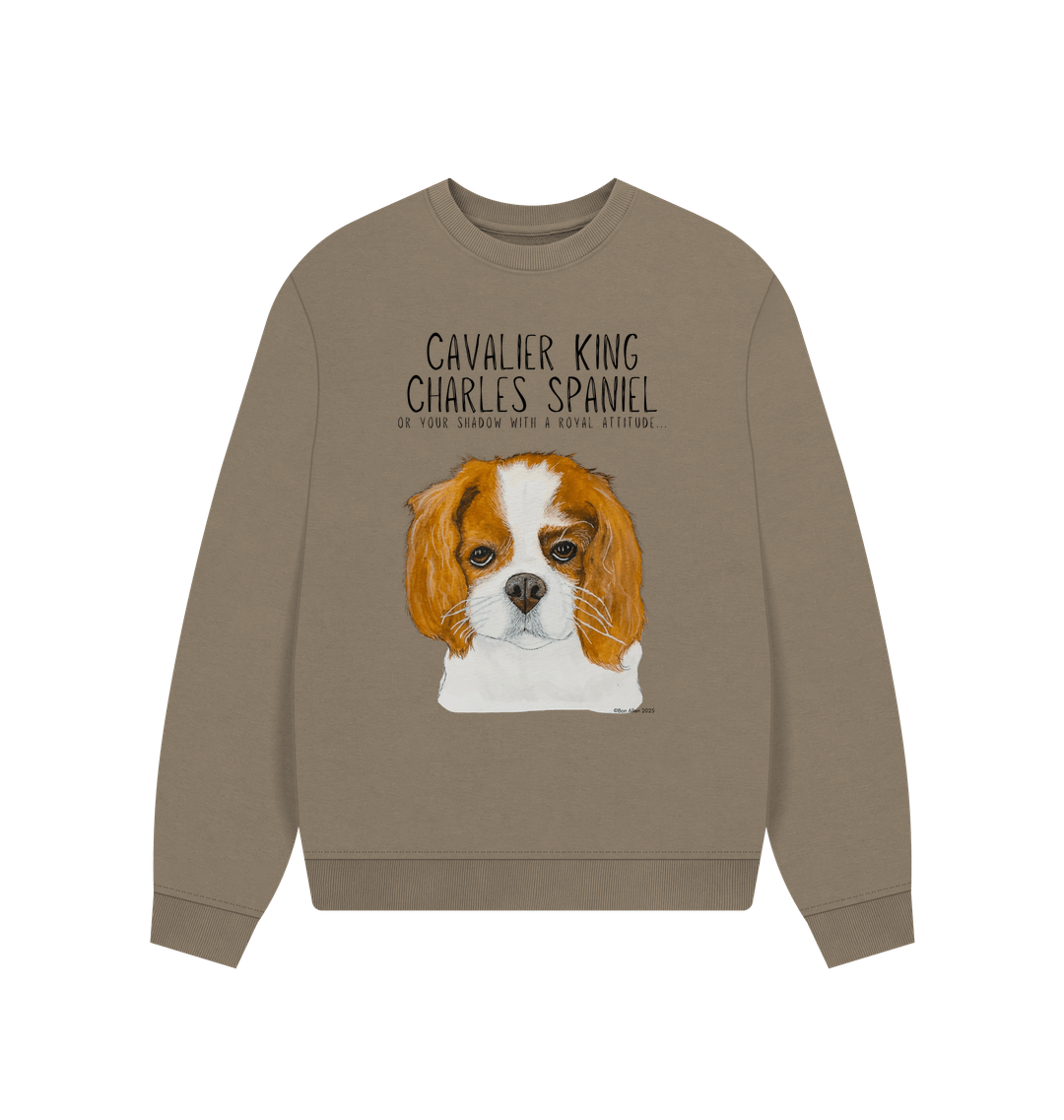 Oversized & Overruled: Eco-Luxe Sweatshirt with Cavalier Queen Energy