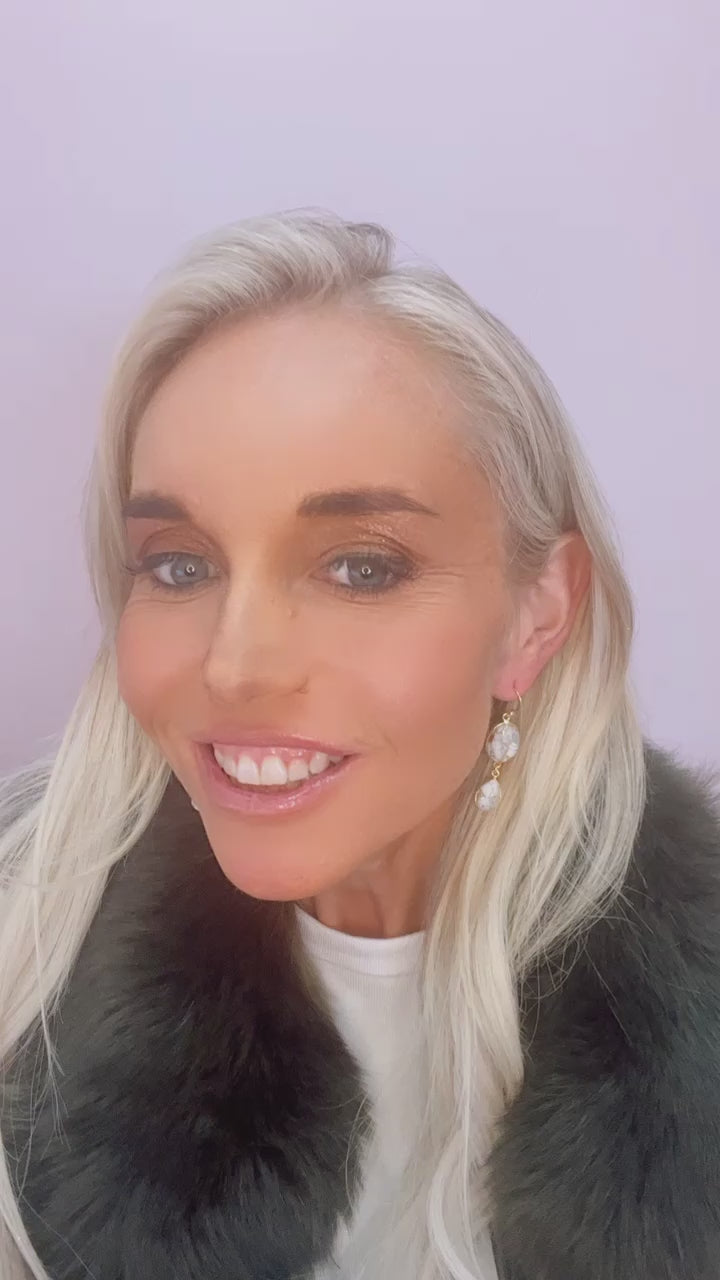 Rome Earrings in White Mojave Copper Turquoise