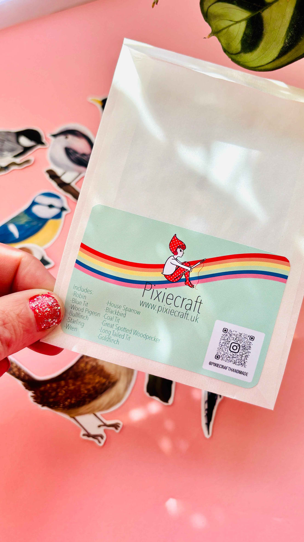 Garden Bird Sticker Gift Set- 7cm Vinyl Waterproof Stickers