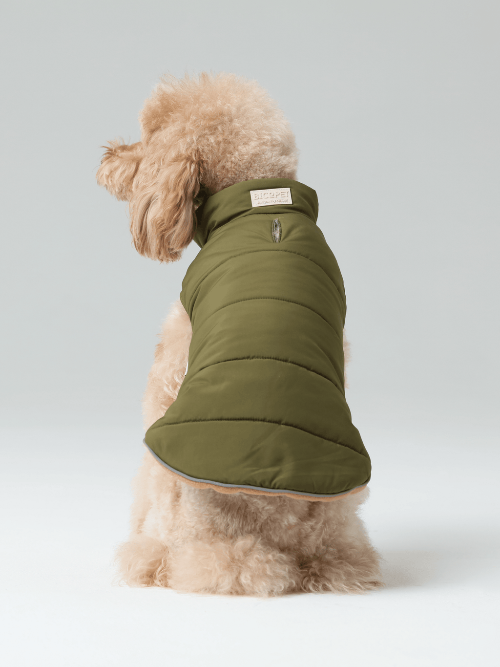 Reversible Dog Vest Jacket in Green and Brown