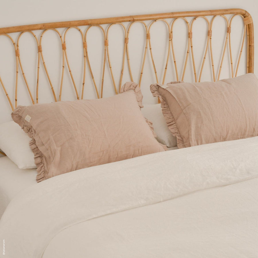 Romantic Linen Pillowcase with Frills – Handcrafted & Breathable by Linen Tales at www.brixbailey.com