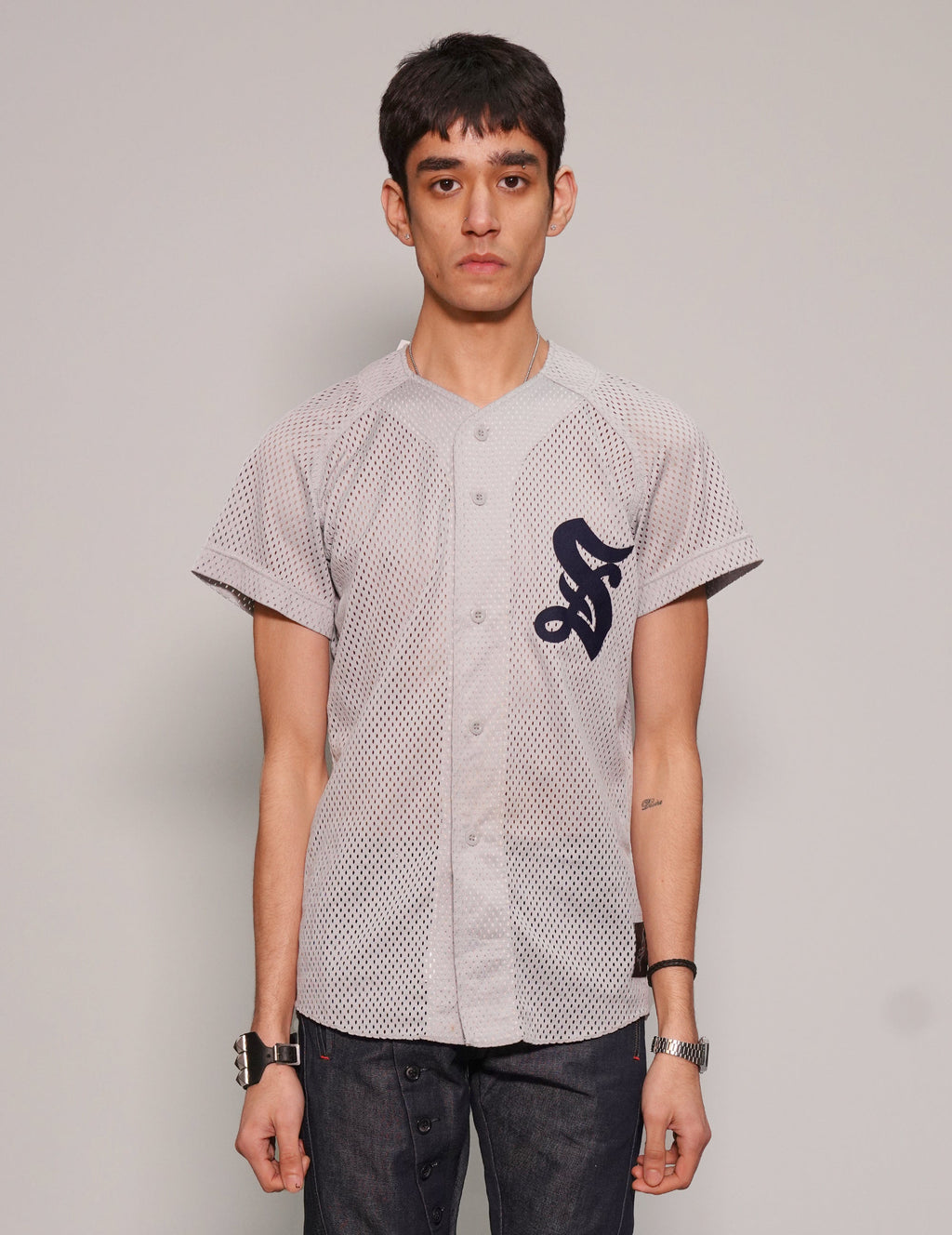 Vintage Grey Baseball Jersey