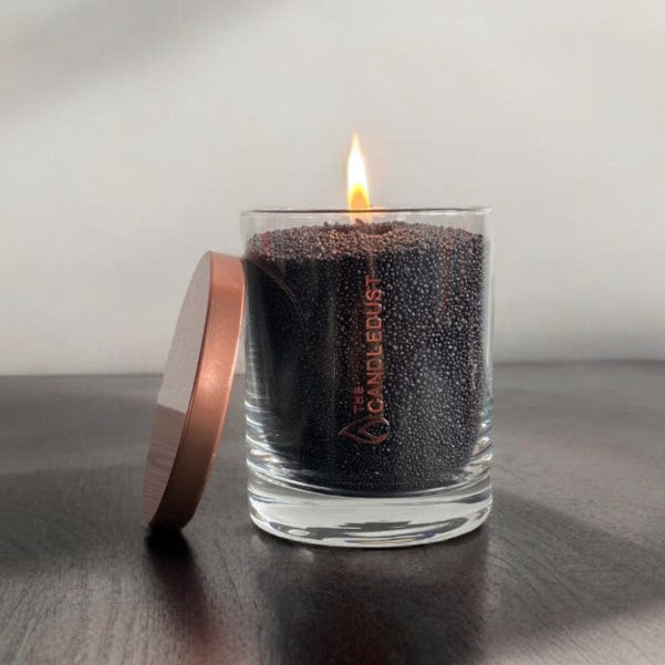 Unscented Powder Candle in Glass - Black 160g