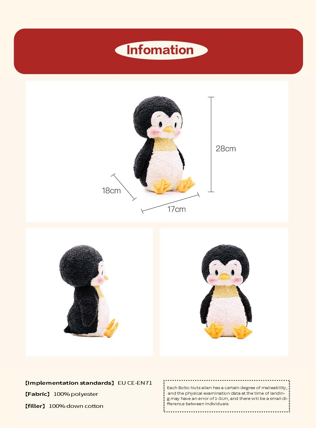 Olly Penguin Plush Toy with Creative Accessories