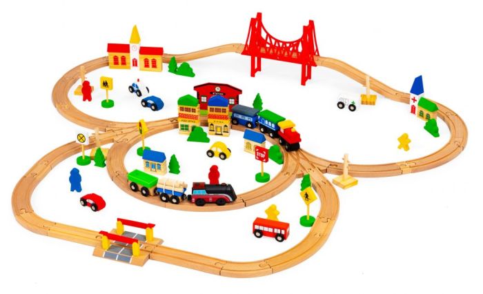 Unleash Creativity with the Ecotoys Wooden Train Set by ECOTOYS at www.brixbailey.com