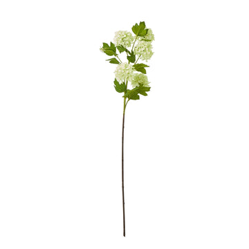 Lifelike green snowball viburnum faux floral spray, 30-inch artificial branch for home decor by Sostter at brixbailey.com