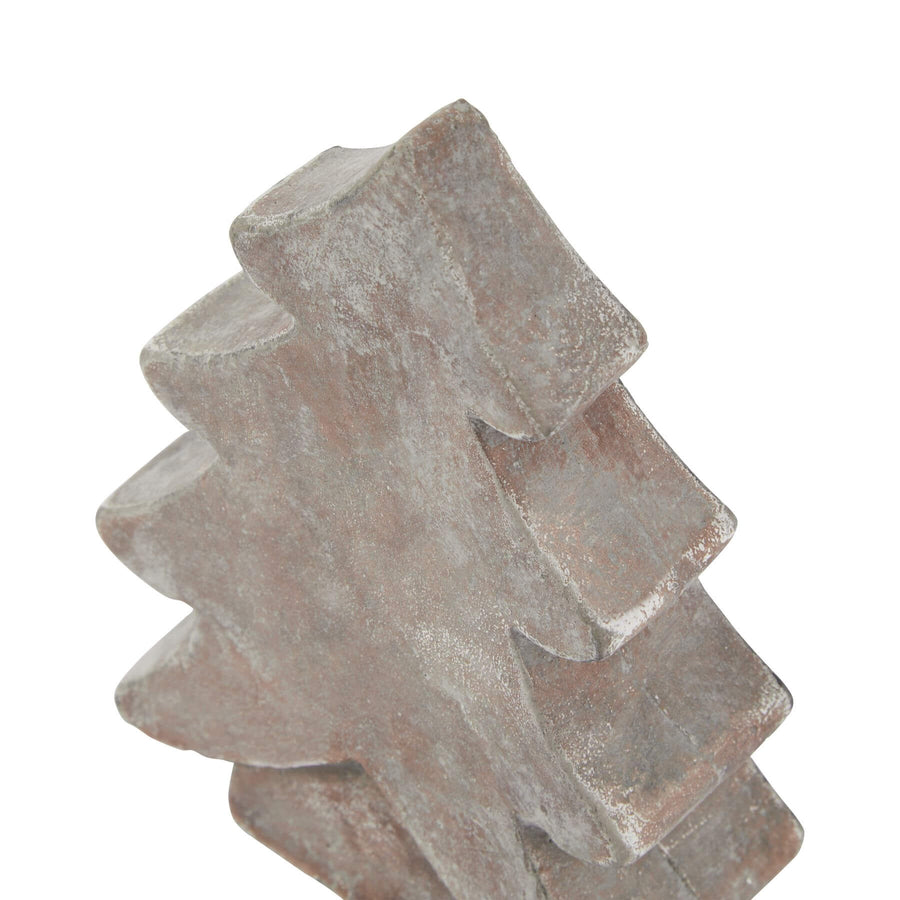 Handcrafted ceramic Christmas tree in warm Siena brown, modern organic design with natural texture, 17cm tall. by Sostter at brixbailey.com