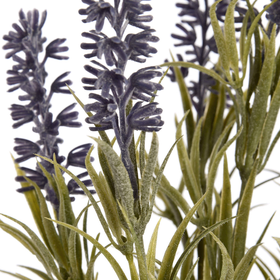 Realistic faux lavender stems with purple blooms and green accents, perfect for year-round home decor by Sostter at brixbailey.com
