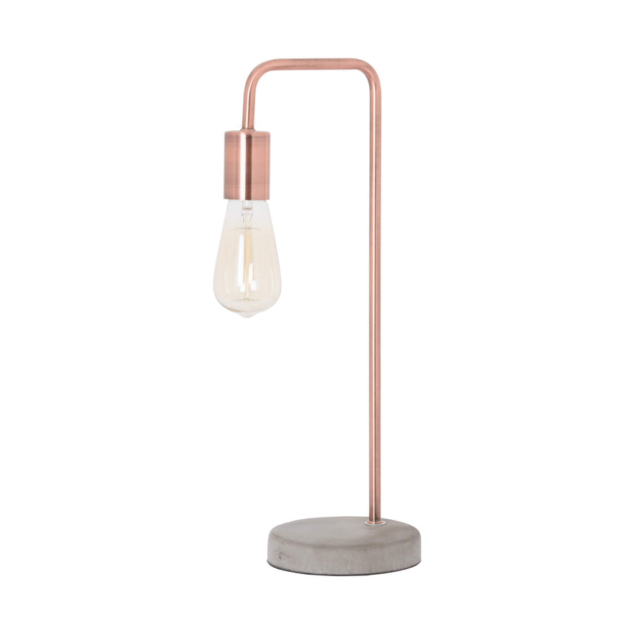 Copper and stone industrial lamp, 47cm tall with E27 socket, modern home decor lighting piece by Sostter at brixbailey.com