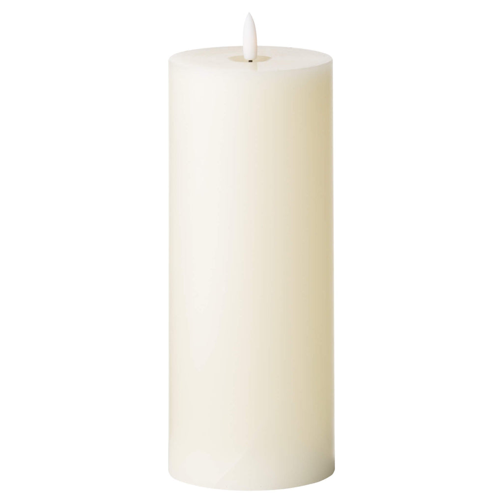 Realistic ivory LED candle with warm flickering glow, wax-like finish, and timer for flameless ambiance   

- **Keywords included:** realistic, ivory, LED candle, warm glow, flickering, wax-like, timer, flameless ambiance  
- **Clear description:** Visually conveys the candle's appearance and key features  
- **SEO & accessibility optimized:** Descriptive yet concise, avoids redundancy, prioritizes visual details by RoomLondon at brixbailey.com
