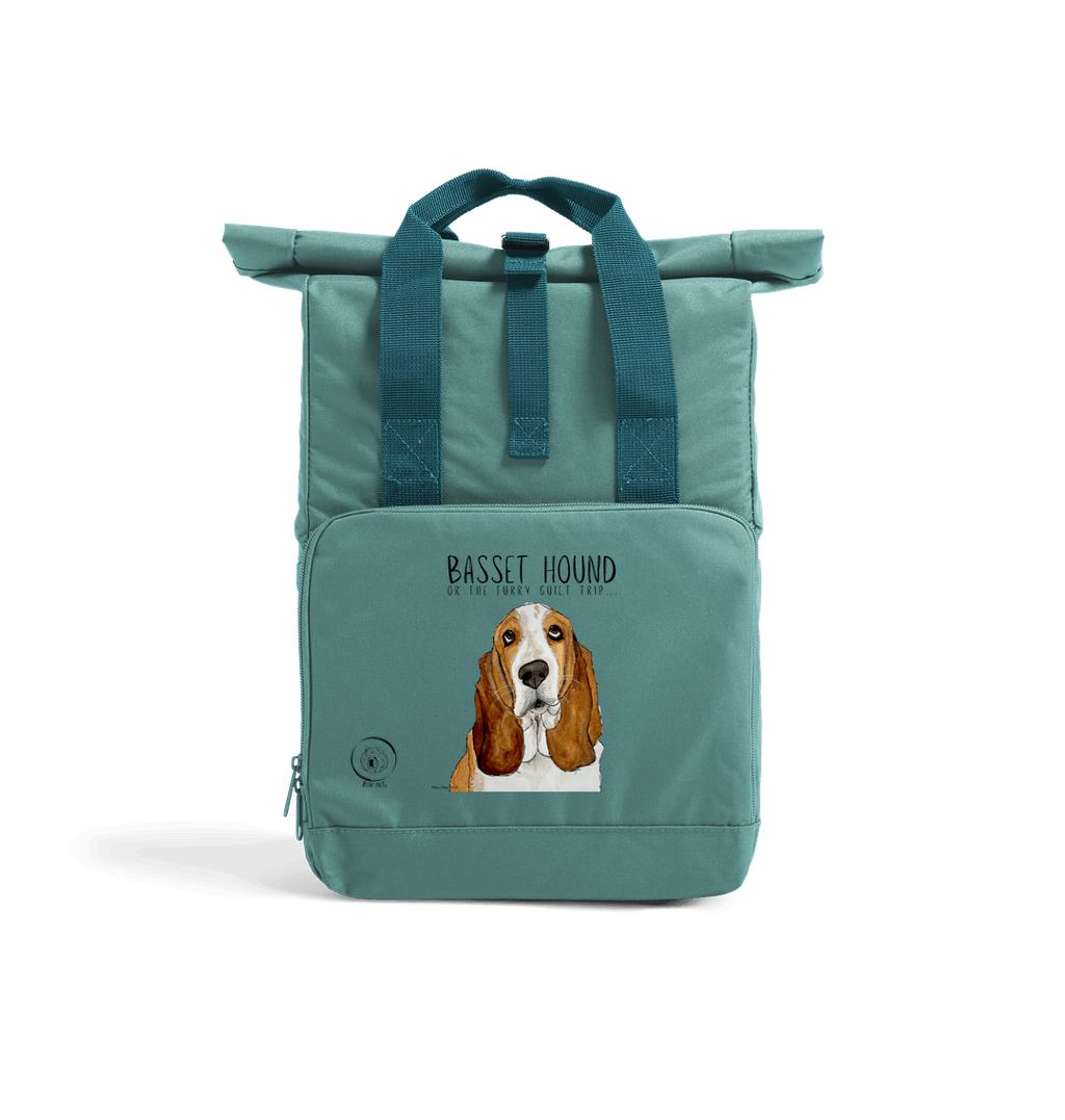 Basset Hound Roll-Top Backpack: Stylish, Sustainable, and Guilt-Trip Approved!