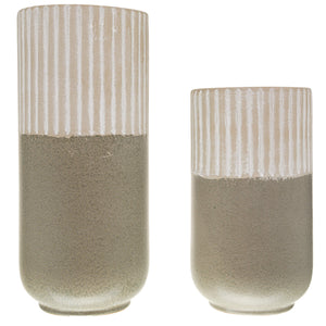 Minimalist grey ceramic vase from Mason series, matte textured with clean lines for floral arrangements or standalone decor. by Sostter at brixbailey.com