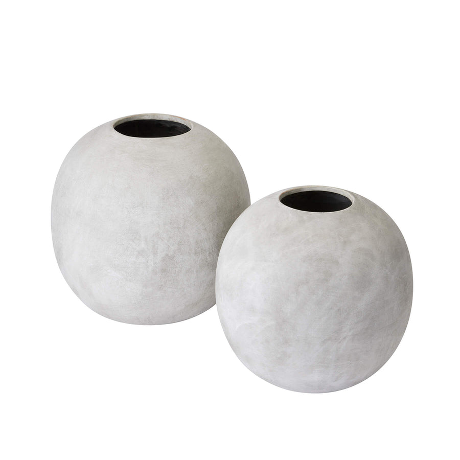 Handcrafted stone ceramic vase, 23cm tall with neutral finish, perfect for faux floral arrangements in modern or traditional decor. by Sostter at brixbailey.com