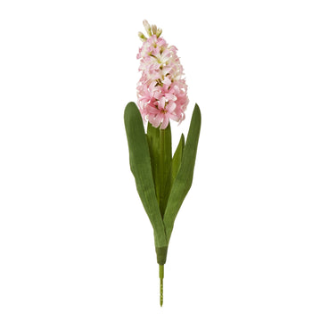 Lifelike pink hyacinth faux stem, soft blush blooms, 44cm tall, realistic plastic floral decor for vases or arrangements by Sostter at brixbailey.com
