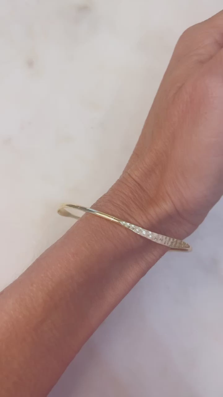 Gold Textured Slip On Bracelet