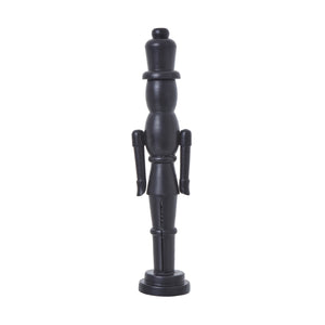 Black wooden Nordic nutcracker with minimalist design, 50cm tall, for modern Christmas decor. by sostter at brixbailey.com