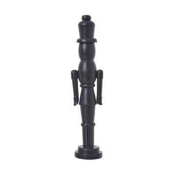 Black wooden Nordic nutcracker with minimalist design, 50cm tall, for modern Christmas decor. by Sostter at brixbailey.com
