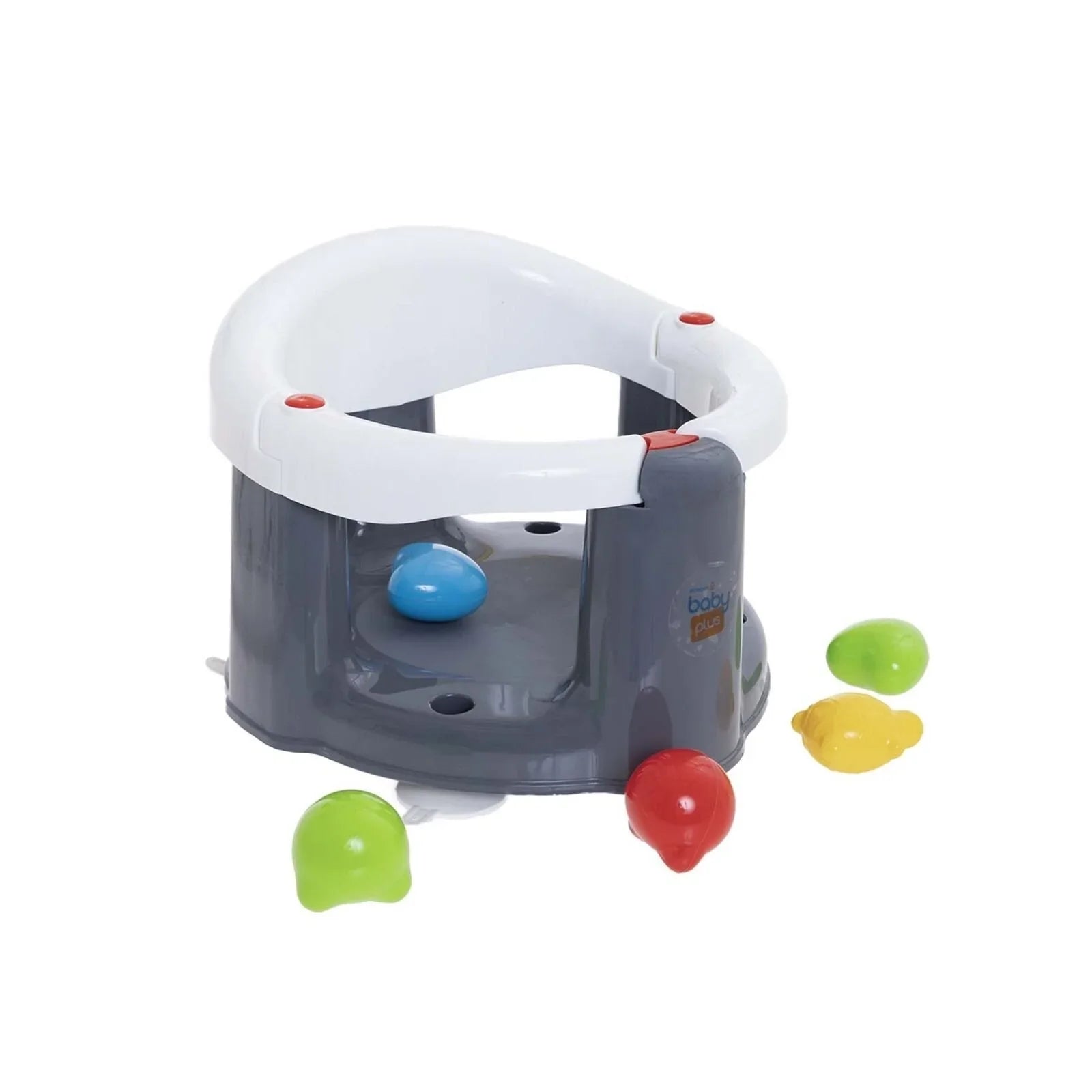 Bath Seat with 8 Colourful Bath Toys for Baby 6+ Months