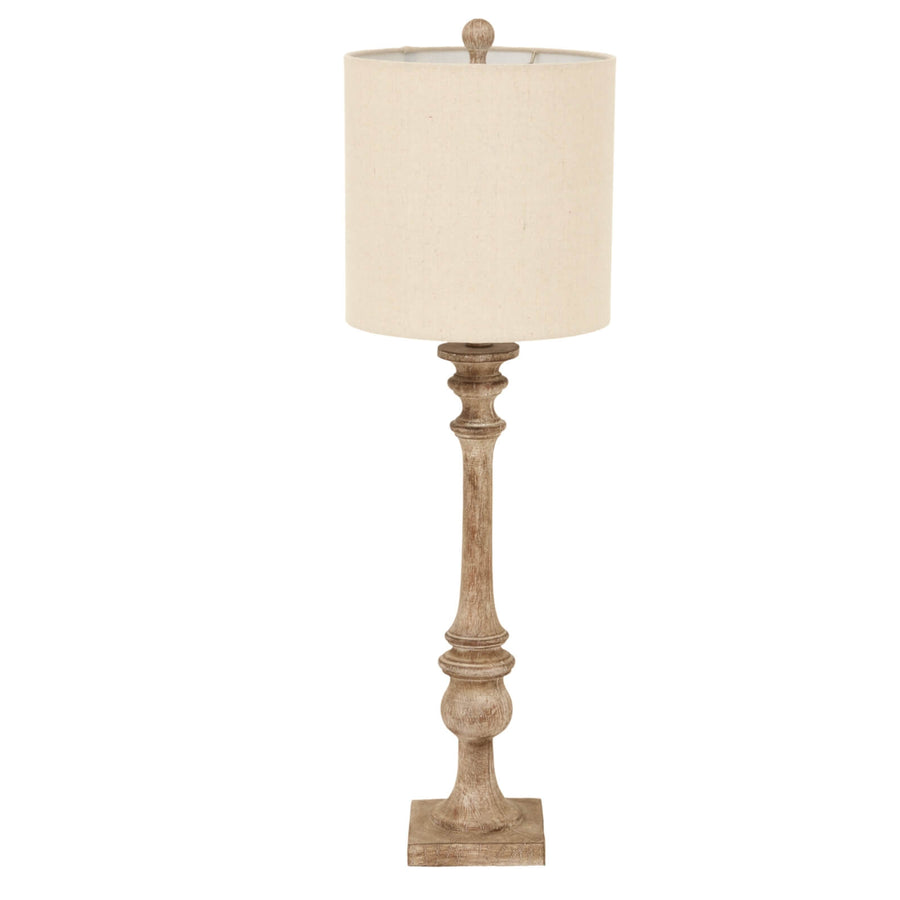 Brown Amalfi table lamp with metallic finish and linen shade for elegant ambient lighting by Sostter at brixbailey.com