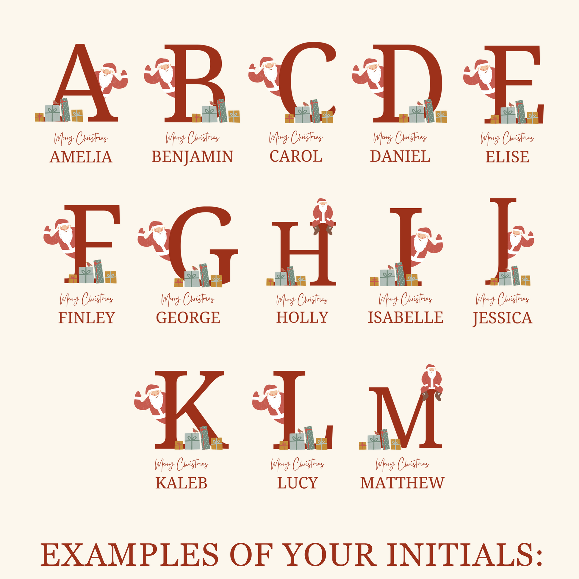 Personalised Christmas Stocking Santa Brings Gifts Design