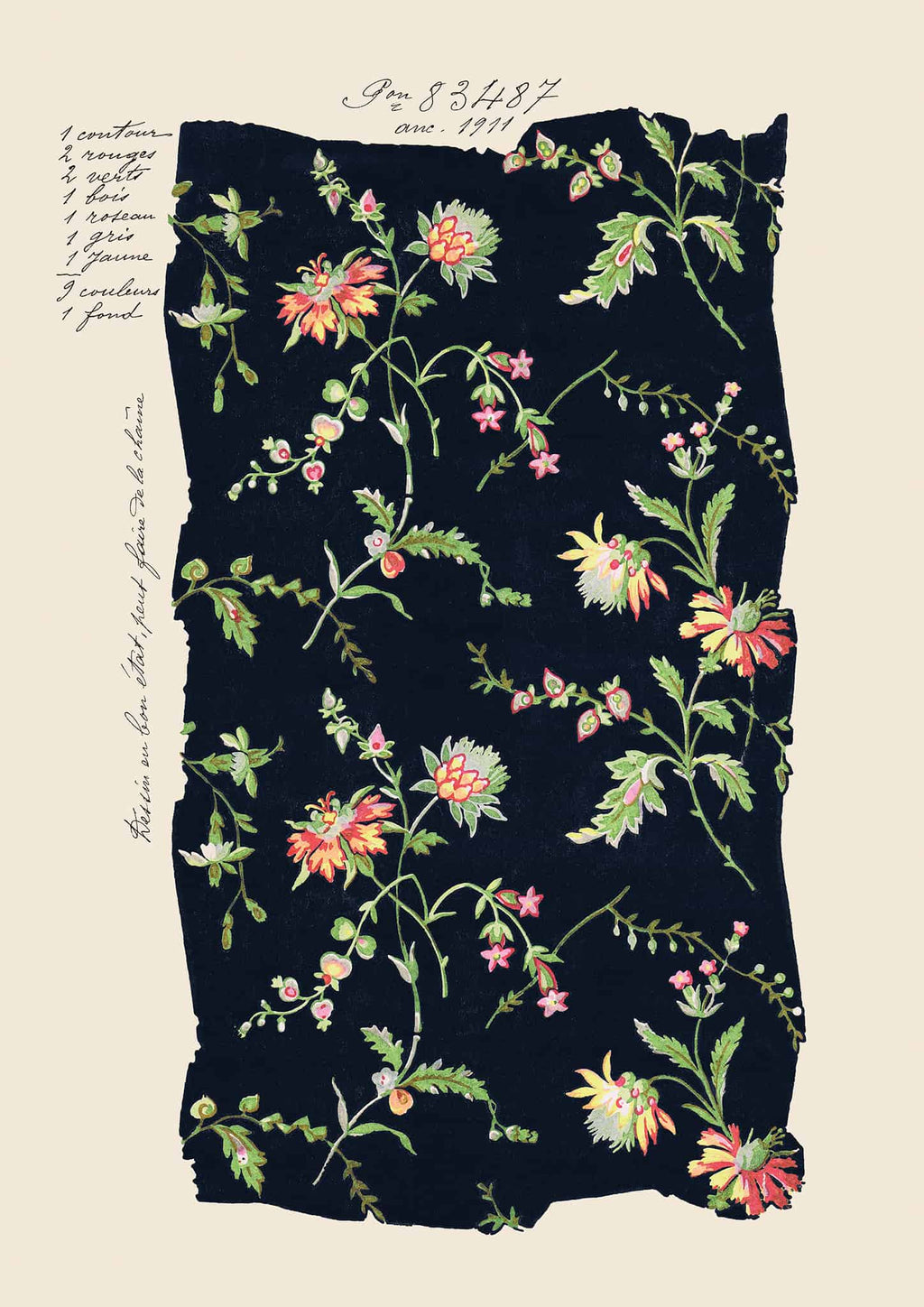 No.016 - Midnight Blooms - Vintage Archive Poster Prints